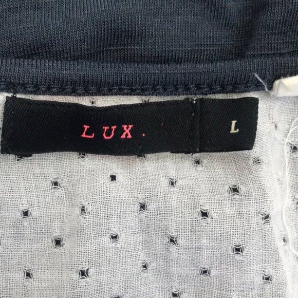 ๐ LUX pajama shirt dress eyelet detail size Large - Picture 7 of 8